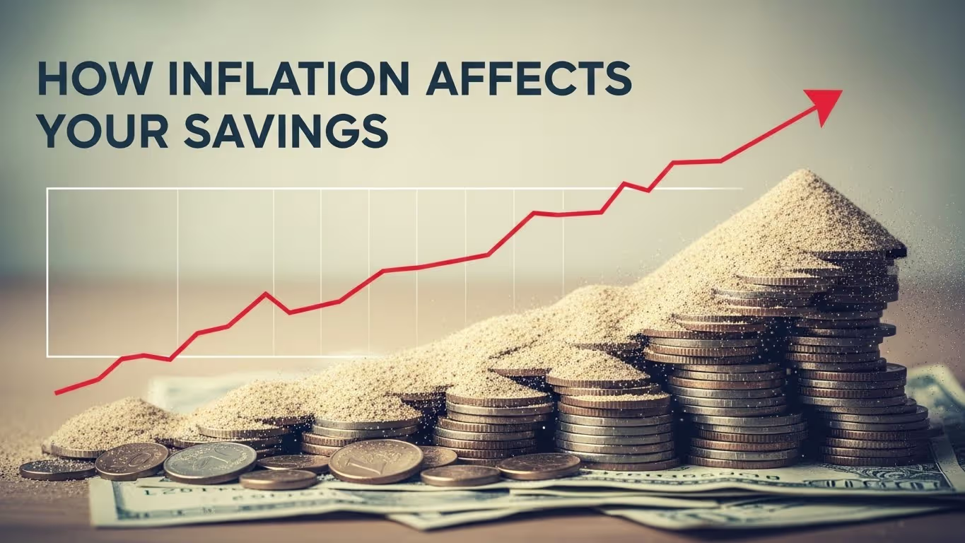 Chart showing stock market returns beating inflation over the long term